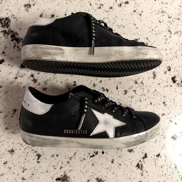 Golden Goose Deluxe Super-Star Low-Top Sneakers Black/White - S 6/36 - Picture 3 of 10